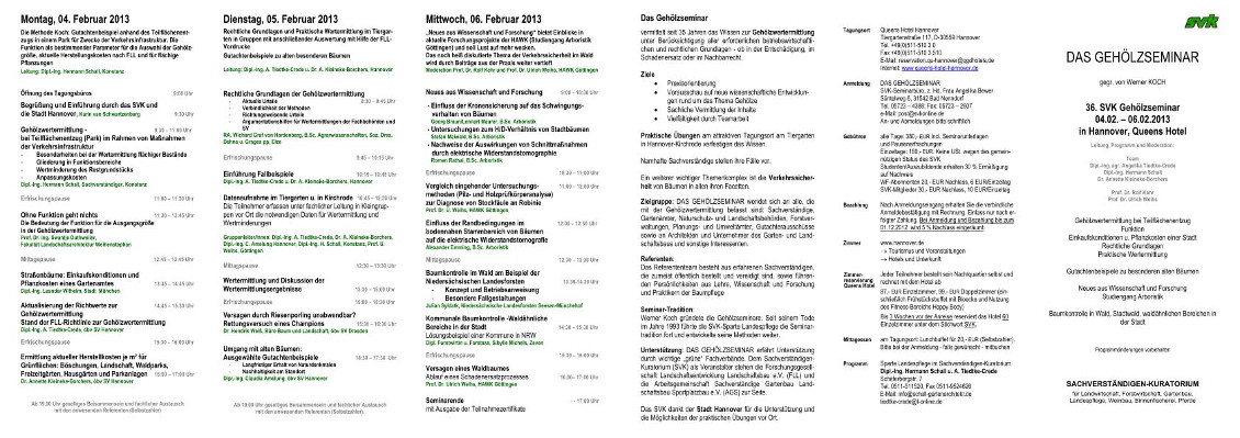 Gehölzseminar Programm von 2013