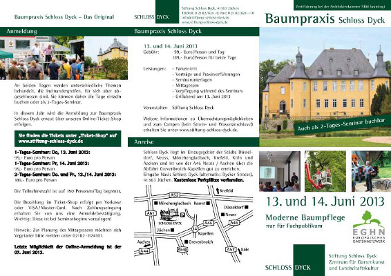 Flyer Dycker Baumpraxis 13. und 14. Juni 2013